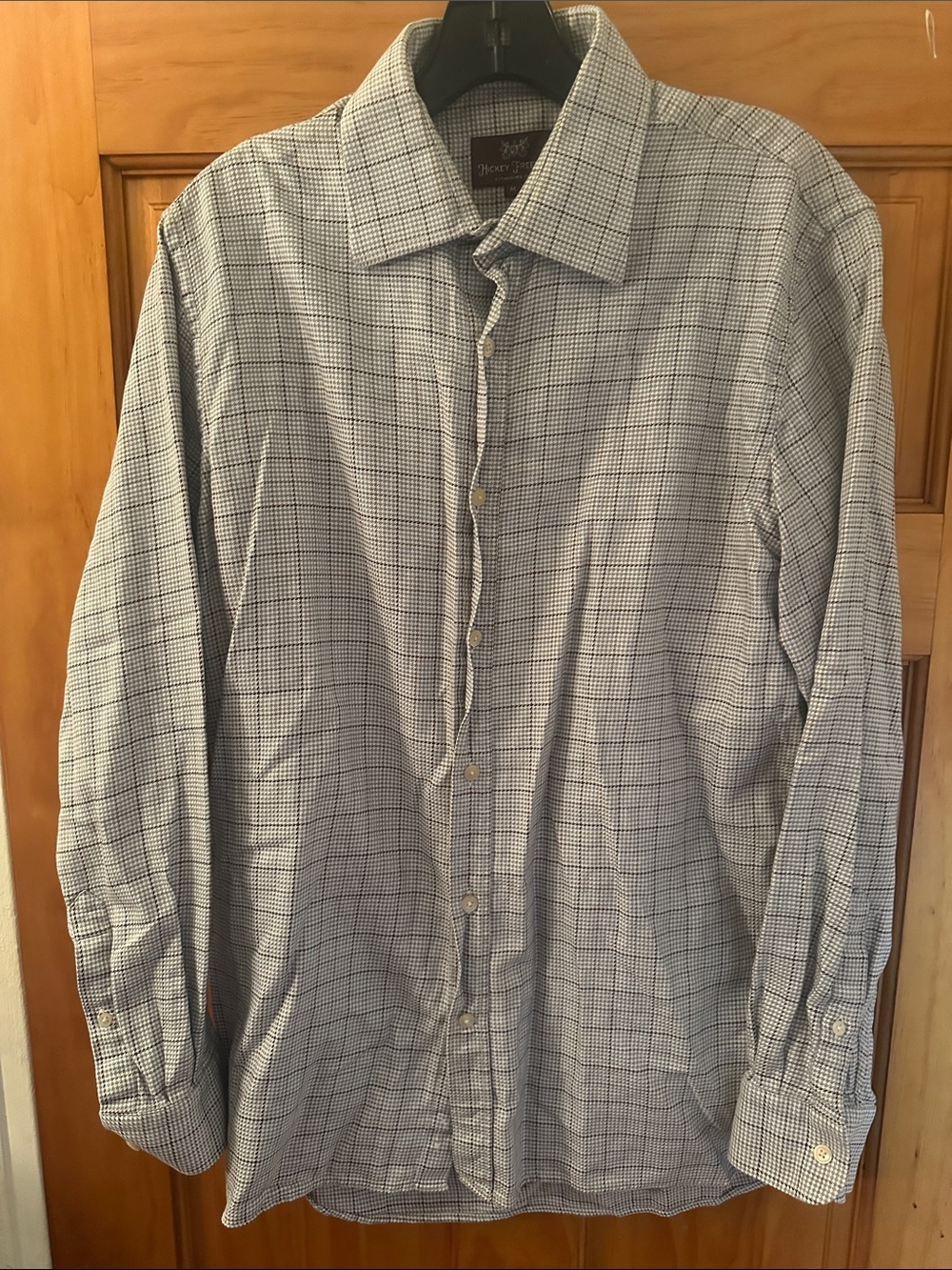Hickey Freeman Men's Houndstooth Check Button-Up Dress Shirt